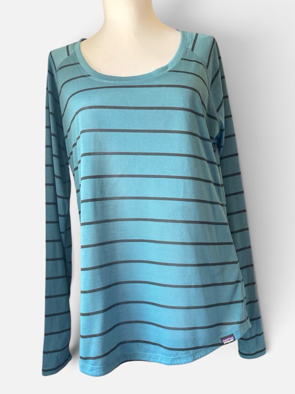 Patagonia Striped Lightweight Long Sleeve Tee Sz Large Soft Shirt EUC